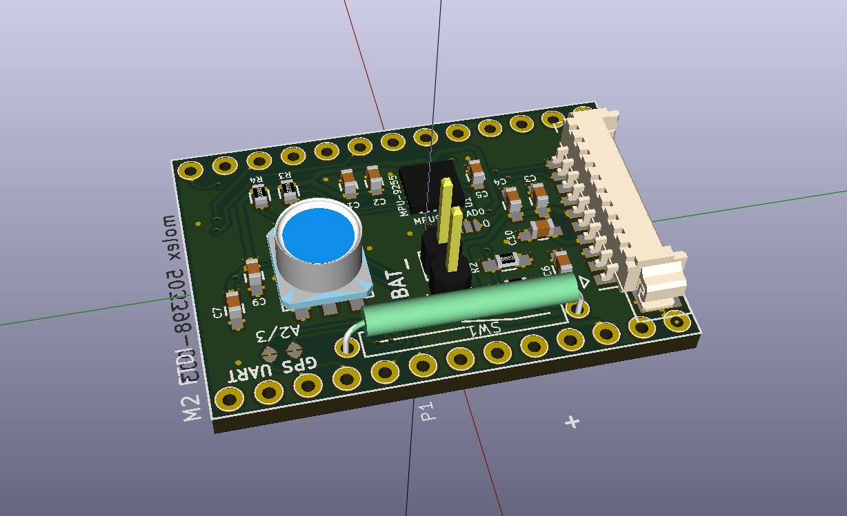 3d render of a wilduino shield PCB